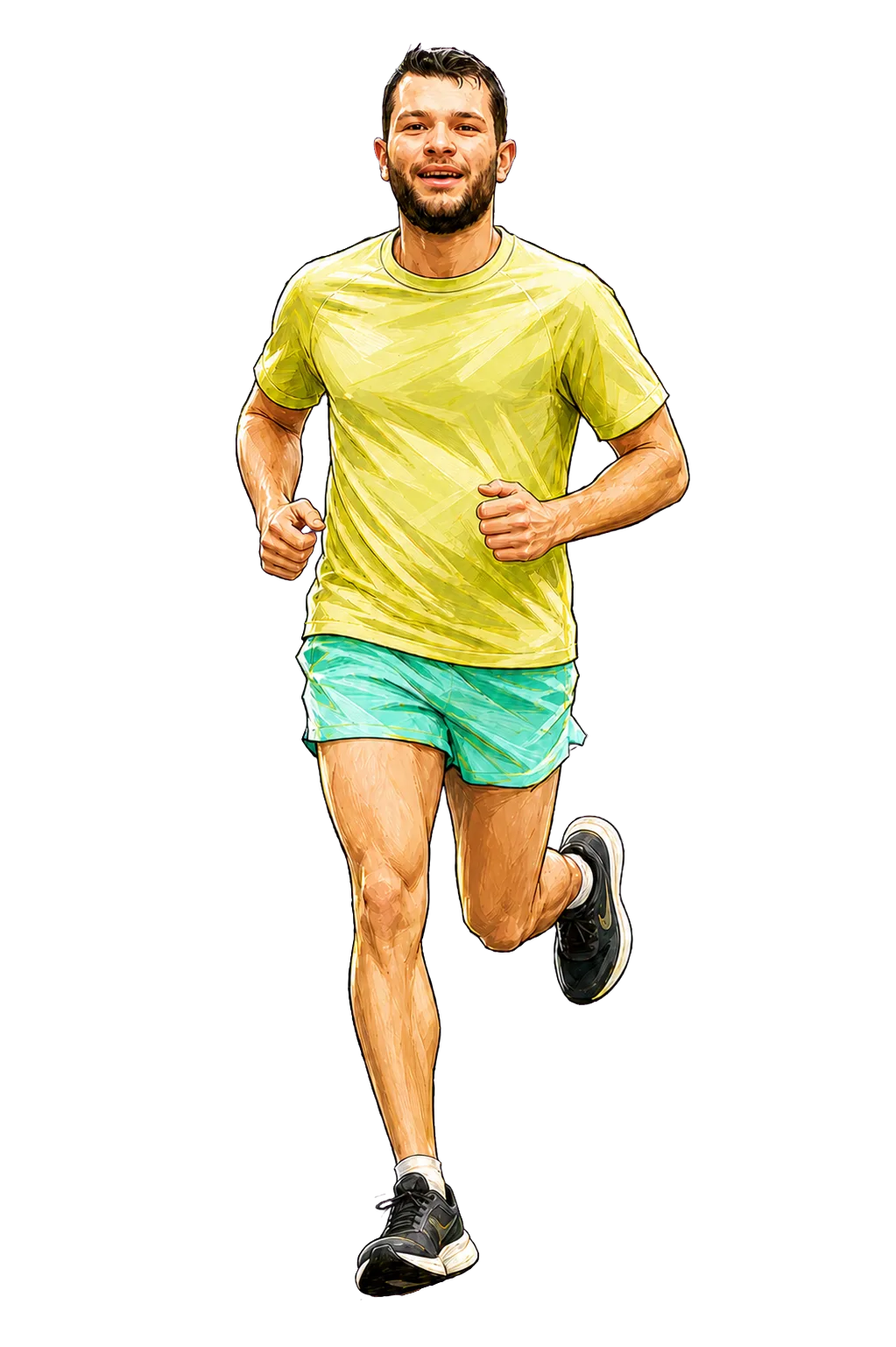 Illustratie van Geert Wirken tijdens het hardlopen